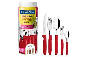 Tramontina FAQUEIRO INOX 30PC IPANEMA VERMELHO