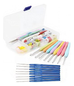 Kit Profissional de Crochê com 53 Peças – Agulhas Ergonômicas e Estojo