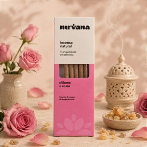 Incenso Natural Nirvana - Olíbano e Rosas