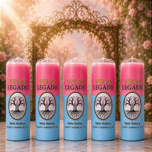 Kit 5 Velas de 200gr - Rosa e Azul Claro