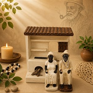 Casal de Pretos Velhos na Casinha