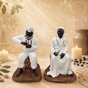 Casal de Pretos Velhos - 15cm