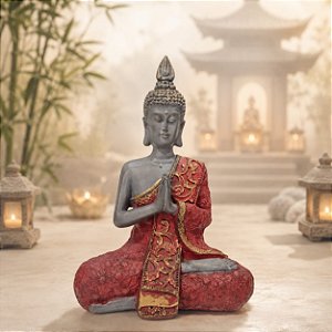 Buda Roupa Vermelha - 19cm