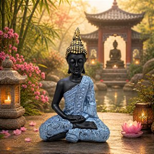 Buda Roupa Azul- 22cm