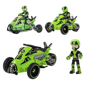 Ben 10 Veículo de Transformação Omni-Cycle + Boneco Rustbuggy - Sunny