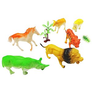 Conjunto Animais Miniaturas 8 Peças - Toymix