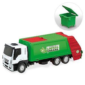 Caminhão Coletor de Lixo Iveco Tector com Caçamba - Usual Brinquedos