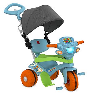 Triciclo Velotrol com Capota Passeio e Pedal Azul - Bandeirante