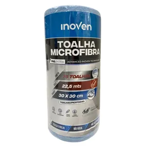 ROLO TOALHA MICROFIBRA AZUL 75 TOALHAS 30x30cm Inoven