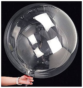 Kit C/ 20 (1,28un pix) Balão Bubble Cristal Transparente 18 Polegadas 45cm