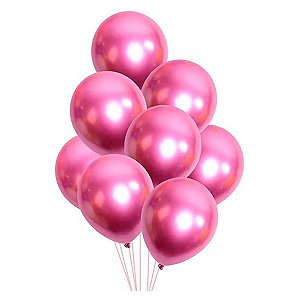 Kit 100 Balão Bexiga Metalizado N°5 Rosa Diversas Cores Atacado