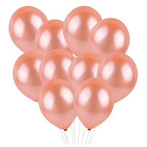 Kit 100 Balão Bexiga Metalizado N°5 Rose Diversas Cores Atacado