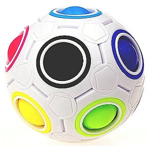 Kit 4 Cubo Mágico Bola Fidget Toy Puzzle Rainbow Ball Anti Estresse Quebra-Cabeça Arco Iris
