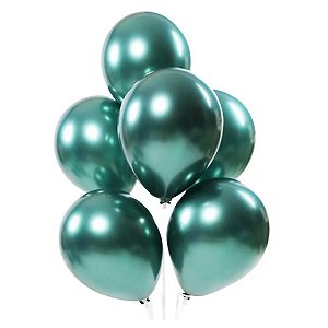 Kit 100 Balão Bexiga Metalizado N°5 Verde Diversas Cores Atacado