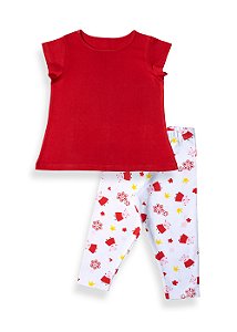 Pijama Infantil Feminino Calça e Camiseta Manga Curta Peppa