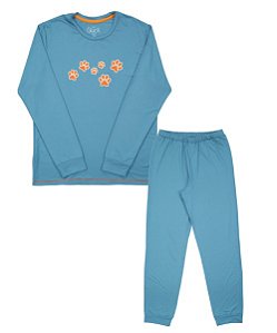 Pijama Adulto Masculino Calça e Camiseta Manga Longa New York Patas Família
