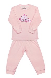 Pijama Infantil Feminino Calça e Camiseta Manga Longa Plush Raposa