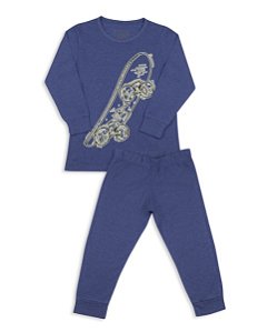 Pijama Infantil Masculino Calça e Camiseta Manga Longa Skate