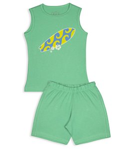 Pijama Infantil Masculino Shorts e Camiseta Regata Prancha