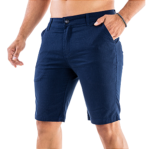 BERMUDA SARJA MASCULINO ESPORTE FINO - AZUL MARINHO