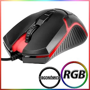 Mouse Gamer Rgb Para Jogo Fortrek Crusader 7200dpi 125hz - LOJA