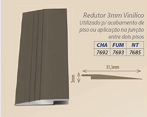 Perfil de Alumínio Redutor - Baixo - Barra com 2500cm