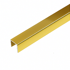 Perfil Alumínio Listelo em U Chão e Parede 10mm - Barra de 3 metros