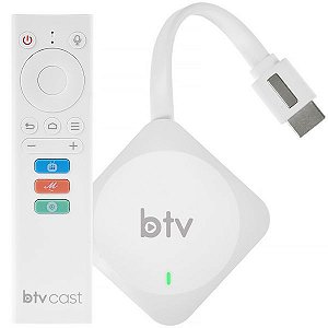 Receptor FTA BTV Cast BC13 4K Ultra HD Wi-Fi e Bluetooth com 8GB + 2GB RAM Bivolt