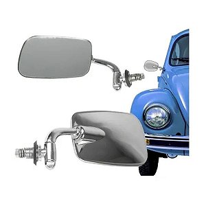 Espelho Retrovisor Externo Fusca Variante Brasília(Inox/Cromado)-Lente Prata(Mexicano)-Le