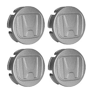 Jogo de Calotinhas 58mm Centro de Roda Honda FIT Civic City Prata