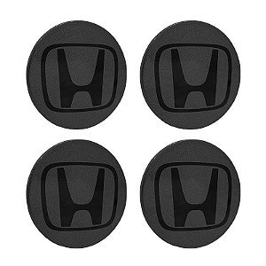 Jogo de Calotinha 69mm Honda New Civic Grafite com emblema Preto