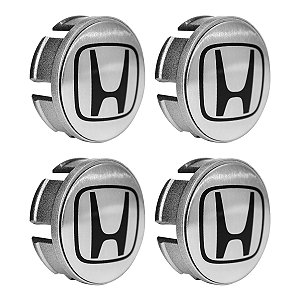 Jogo de Calotinhas 58mm Centro de Roda Honda FIT Civic City Escovada