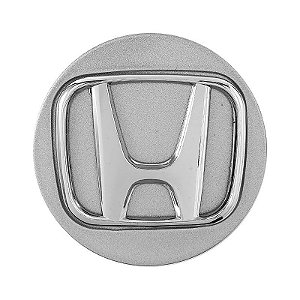 Calotinha 58mm Centro de Roda Honda FIT Civic City WRV Prata com Cromado