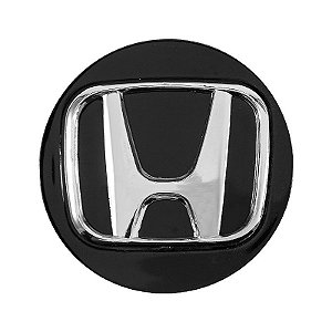 Jogo de Calotinhas 58mm Centro de Roda Honda FIT Civic City Preto com Cromado