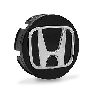 Calotinha 58mm Centro de Roda Honda FIT Civic City WRV Preto com Cromado