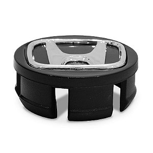 Calotinha 58mm Centro de Roda Honda FIT Civic City WRV Preta com Cromado