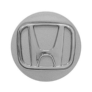 Calotinha 69mm Centro de Roda Honda New Civic Prata Emblema