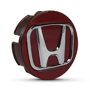 Calotinha 58mm Centro de Roda Honda FIT Civic City WRV Vermelha com Cromado