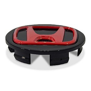 Calota Central 69mm Honda New Civic Preta com Vermelho