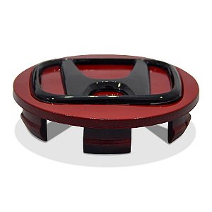 Jogo de Calotinha 69mm Centro de Roda Honda New Civic Vermelho com Preto