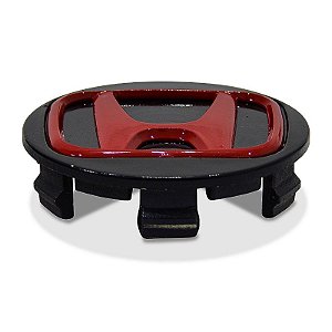 Calotinha 56mm Centro de Roda Esportiva KRMAI Honda Civic SI Preta com Vermelho