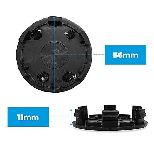 Calotinha 56mm Centro de Roda Esportiva KRMAI Honda Civic SI Prata com emblema Cromado