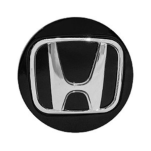 Jogo Calotinha 56mm Centro de Roda Esportiva KRMAI Honda Civic SI Preto com Cromado