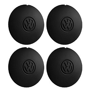 Jogo Calota Centro Roda Ferro Vw Aro 13 14 15 Parati Club Preta Fosca