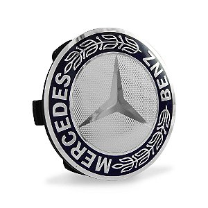 Calotinha Mercedes 75mm Azul Emblema Clássico