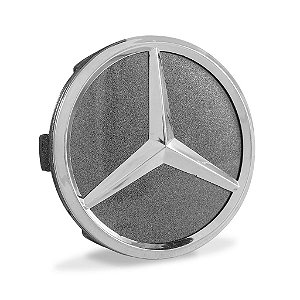Calotinha Mercedes 75mm Grafite com Emblema Cromado