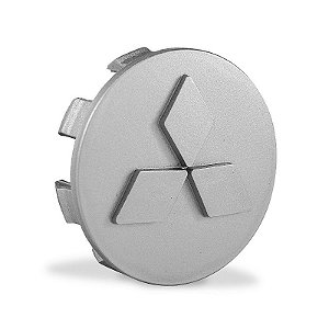 Calotinha 55mm Centro de Roda Mitsubishi Triton L200 Tr4 Prata Relevo