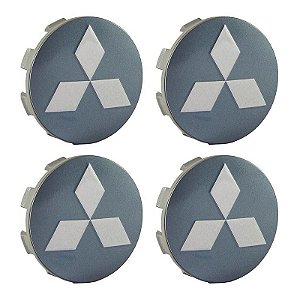 Jogo Calotinha 55mm Roda Mitsubishi Triton L200 Tr4 Grafite Lisa