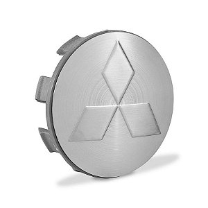 Calotinha 55mm Centro de Roda Mitsubishi Triton L200 Tr4 Prata Lisa