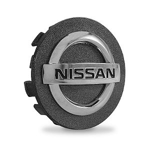 Calotinha 53mm Centro de Roda Nissan Sentra March Versa Kicks Grafite e Cromado